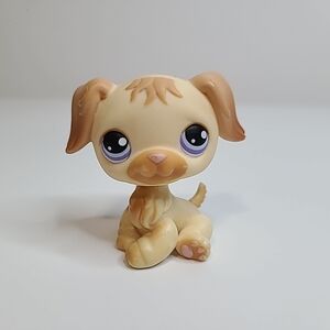 Littlest Pet Shop #268 Yellow Blonde Golden Retriever Dog Blue Eyes LPS